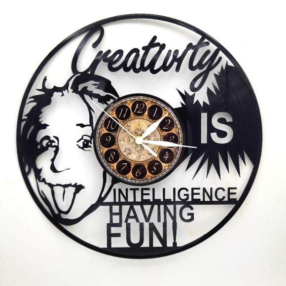Handmade Other - EINSTEIN Creativity is intelligence having fun. Vinyl Record Clock